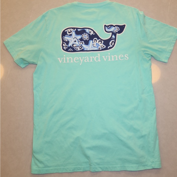 Vineyard Vines Men's Turquoise Short Sleeve Tee - Picture 2 of 2
